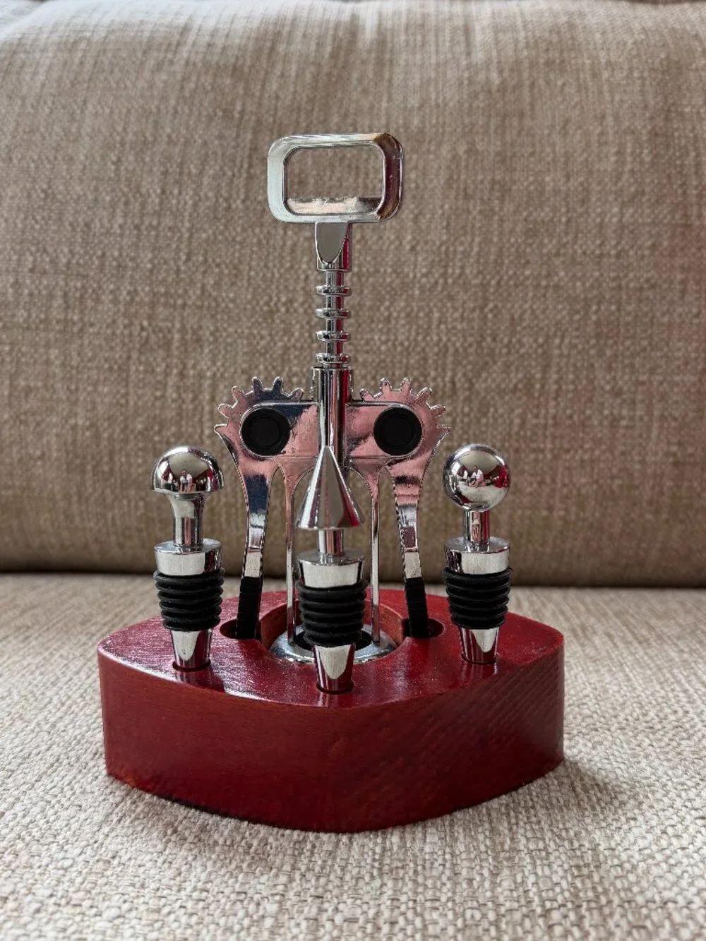 4 Piece Corkscrew Wine Stopper Set